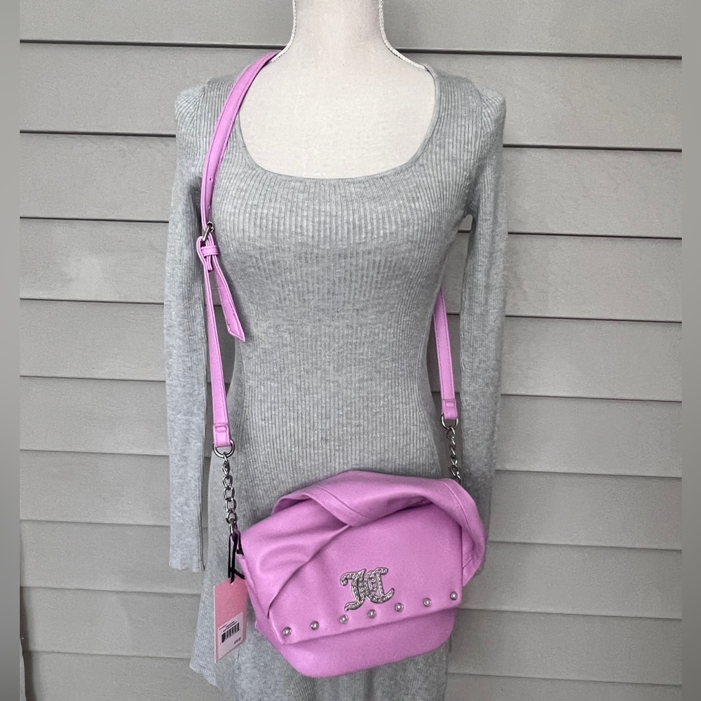 Juicy Couture fondant pink soft bow crossbody purse